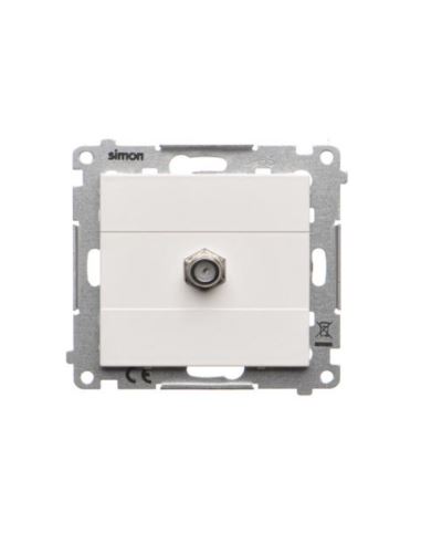 Simon55 gniazdo antenowe 1XF Aluminium mat