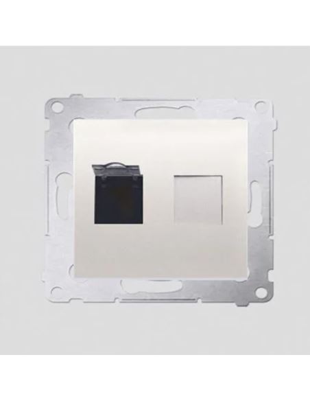 Simon55 gniazdo komp. poj. RJ45 kat.6 Aluminium