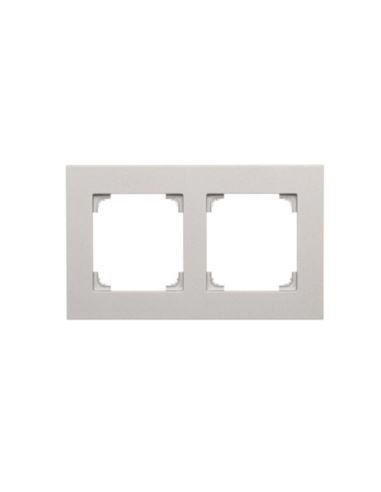 Simon55 Ramka 2-krotna LINE Aluminium mat TR2/143