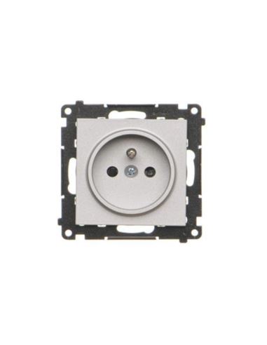 Simon55 gniazdo wtycz. poj. z uziem. Aluminium mat