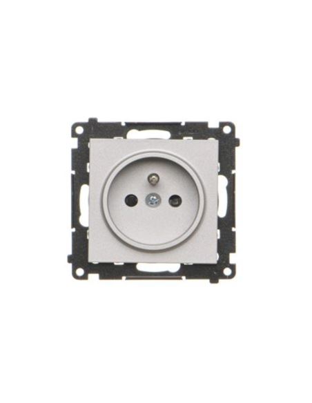 Simon55 gniazdo wtycz. poj. z uziem. Aluminium mat