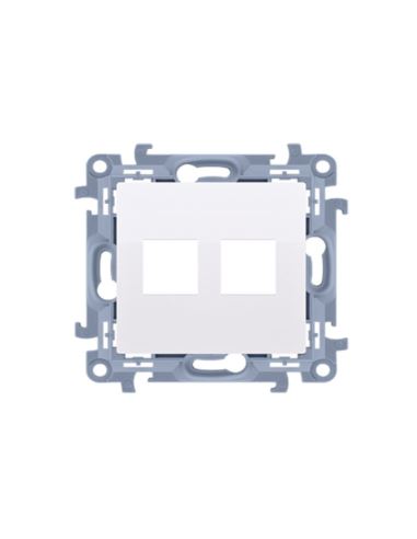 Simon10 pokrywa teleinf. podwójna keystone biały