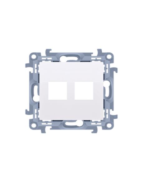 Simon10 pokrywa teleinf. podwójna keystone biały