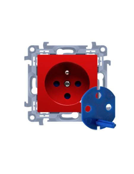 Simon10 Gniazdo DATA z kluczem czerwone 16A 250V