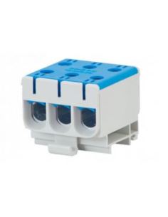 Złączka LZ 3x50/3x50mm2 niebieska na szynę TH35