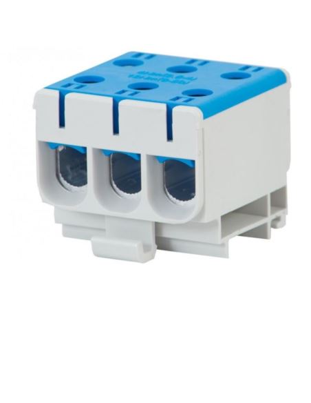 Złączka LZ 3x50/3x50mm2 niebieska na szynę TH35