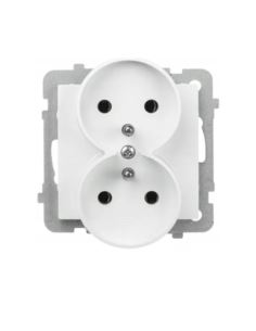 AS Gniazdo podwójne z/u białe OSPEL