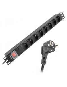 Listwa zasil. RACK 1U 16A 2m 8gn. PDU-08E-0200