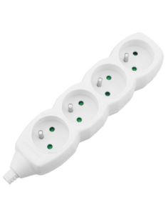 Gniazdo przedłużacza 4 gn.z uziem. 16A 230V białe