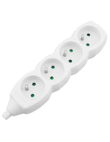 Gniazdo przedłużacza 4 gn.z uziem. 16A 230V białe