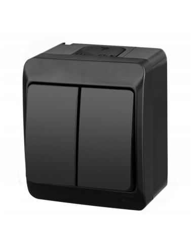 HERMES Łącznik natynkowy świecznikowy czarny podw.