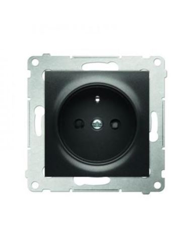 Simon54 Gniazdo pojedncze z/u  antracyt