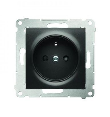 Simon54 Gniazdo pojedncze z/u  antracyt