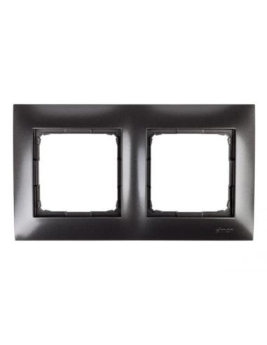 Simon54 Ramka podwójna antracyt 2 pola