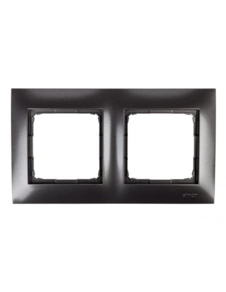 Simon54 Ramka podwójna antracyt 2 pola