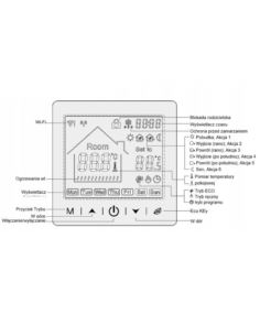 Termostat pokojowy, cyfrowy LCD WIFI Czarny M2 2