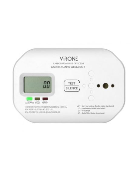 Czujnik tlenku węgla czadu bateryjny 2xAA