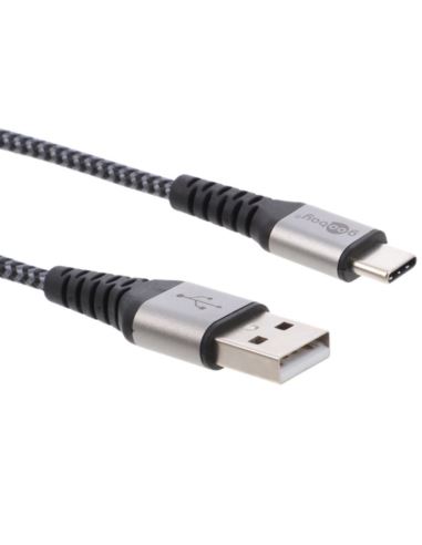 Kabel USB-C do USB-A tekstylny 1m 3A