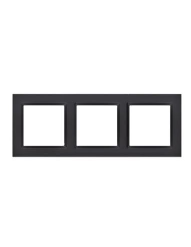 Simon10 Ramka 3-krotna czarny matowy