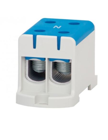 Złączka LZ 2x95/2x95mm2 niebieska na szynę TH35