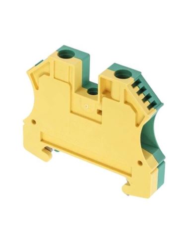 Złączka śrubowa WPE 2,5 żółto-zielon na szynę TH35