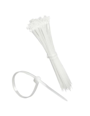 Opaska kablowa 200x4,8 biała 100szt.