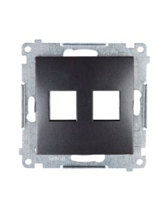 Simon54 Pokrywa gniazda 2xRJ45 czarny mat