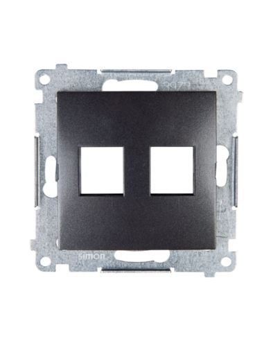 Simon54 Pokrywa gniazda 2xRJ45 czarny mat