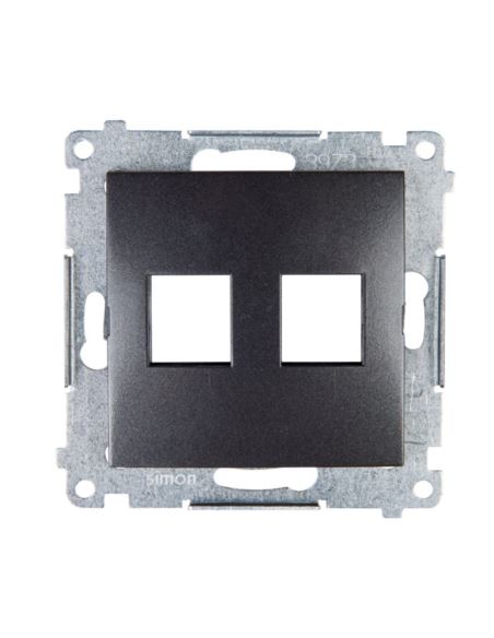 Simon54 Pokrywa gniazda 2xRJ45 czarny mat