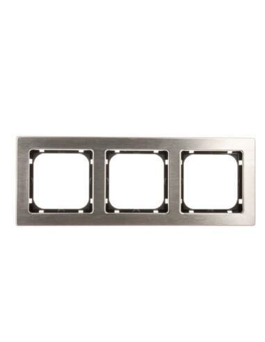 SONATA Ramka potrójna stal inox metal