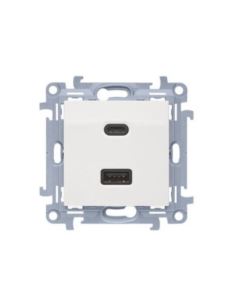 Simon10 Ładowarka USB C+A (moduł), 30 W, 230V bia