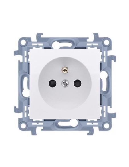 Simon10 Gniazdo pojedyńcze z/u 16A białe