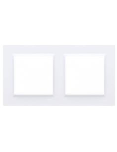 Simon10 Ramka podwójna biała