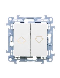 Simon10 Przycisk żaluzjowy roletowy biały