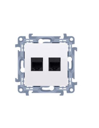 Simon10 Gniazdo komputerowe podwójne 2xRJ45 kat.5