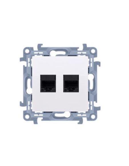Simon10 Gniazdo komputerowe podwójne 2xRJ45 kat.5