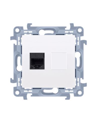 Simon10 Gniazdo komputerowe poj.1xRJ45 kat.5e biał