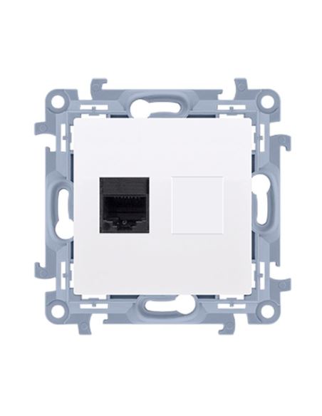 Simon10 Gniazdo komputerowe poj.1xRJ45 kat.5e biał