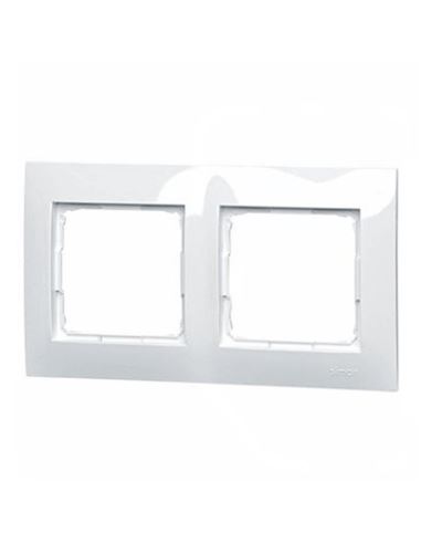 Simon54 Ramka podwójna biała 2 pola