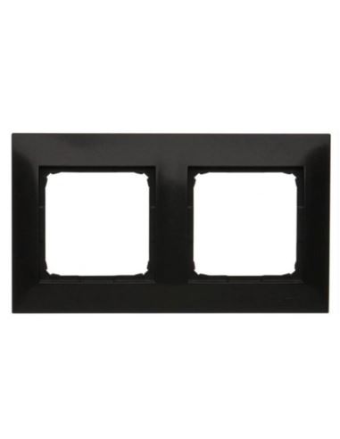 Simon54 Ramka podwójna czarny mat 2 pola