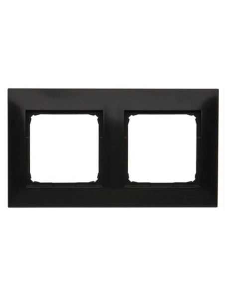 Simon54 Ramka podwójna czarny mat 2 pola
