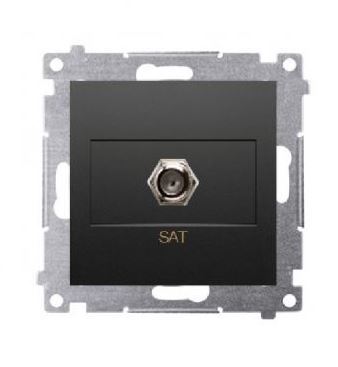 Simon54 Gniazdo antenowe poj.SAT typu "F" czarny m
