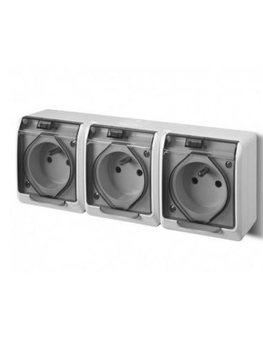 HERMES Gniazdo GNT 0323-01 potrój.herm. 16A IP44