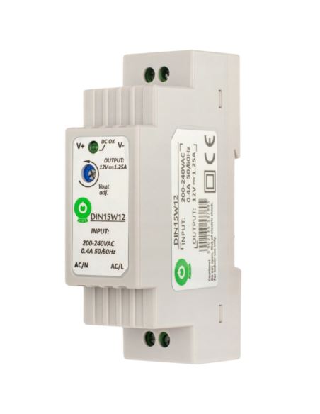 Zasilacz 12V DIN15W12 15W na szynę DIN reg