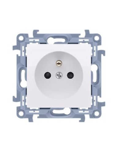 Simon10 Gniazdo pojedyńcze z/u 16A białe