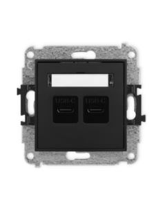 MINI Mech. ładowarki USB podwójnej 2xUSB C cz. mat