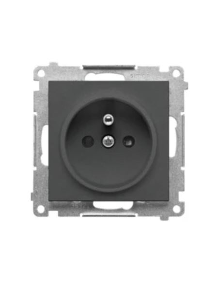 Simon55 gniazdo wtycz. poj. z uziem. Grafitowy mat
