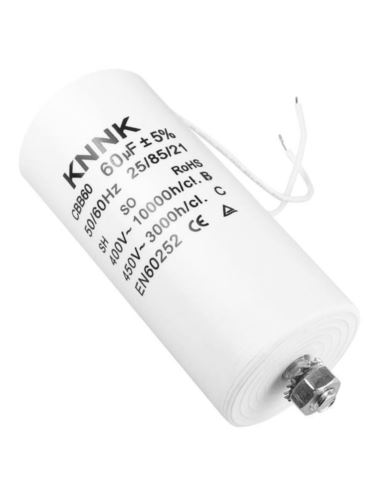 Kondensator rozruchowy 60uF 450V przewody i śruba