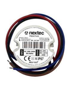 Zasilacz LED okrągły dopuszkowy 45W 12V 3,75A IP67