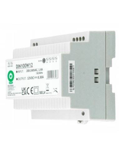 Zasilacz 12V DIN100W12 100W na szynę DIN reg
